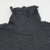Pure Merino Wool Turtleneck Top -BLACK-