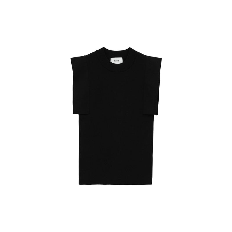 SQUARE SLEEVE KNIT TOPS -BLUE-