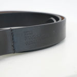 LEATHER RING BELT -BROWN-
