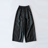Synthetic Leather Voluminous Wide Pants-BLACK-