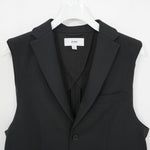 DOESKIN SLEEVELESS BLAZER-BLACK-