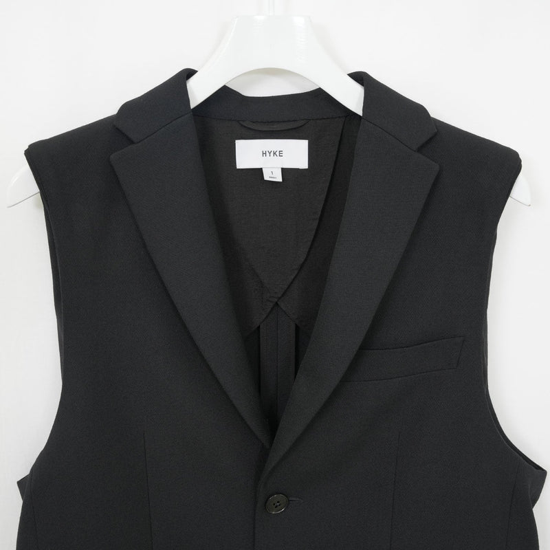 DOESKIN SLEEVELESS BLAZER-BLACK-