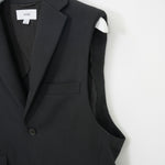 DOESKIN SLEEVELESS BLAZER-BLACK-