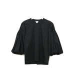 シャーリングバルーンスリーブTOPS-WHITE-