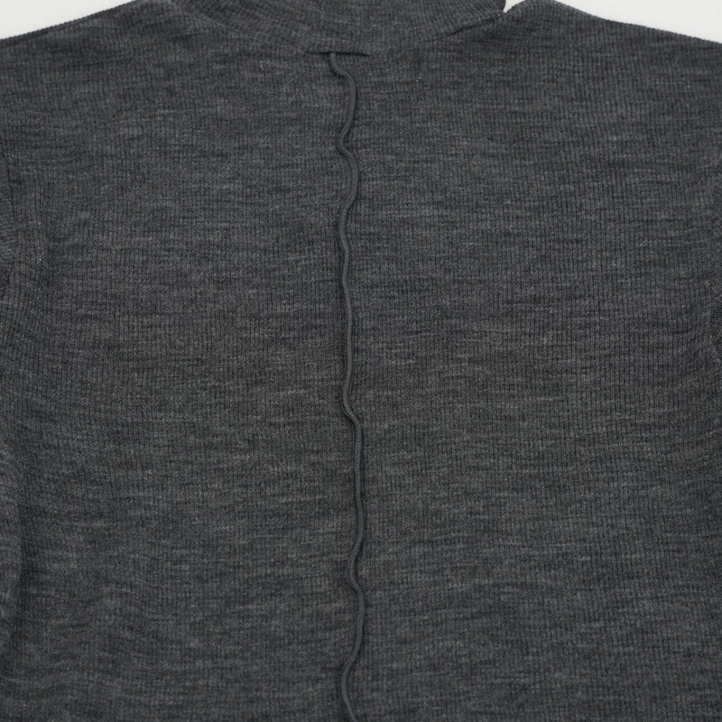 Pure Merino Wool Turtleneck Top -BLACK-