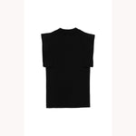 SQUARE SLEEVE KNIT TOPS -BEIGE-