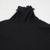 Pure Merino Wool Turtleneck Top -GRAY-