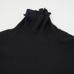 Pure Merino Wool Turtleneck Top -GRAY-