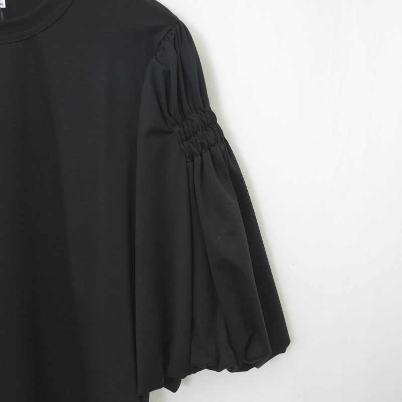 シャーリングバルーンスリーブTOPS-WHITE-