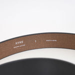LEATHER RING BELT -BROWN-