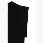 SQUARE SLEEVE KNIT TOPS -BLACK-