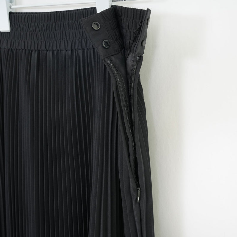 TAFFETA PLEATED SKIRT-CREAM-