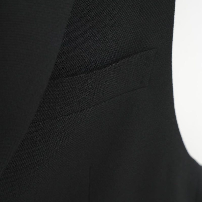 DOESKIN SLEEVELESS BLAZER-BLACK-