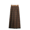 SHEER PLAID WIDE PANTS-GREEN-
