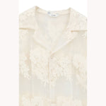 SHEER FLOWER LACE SHIRTS -IVORY-