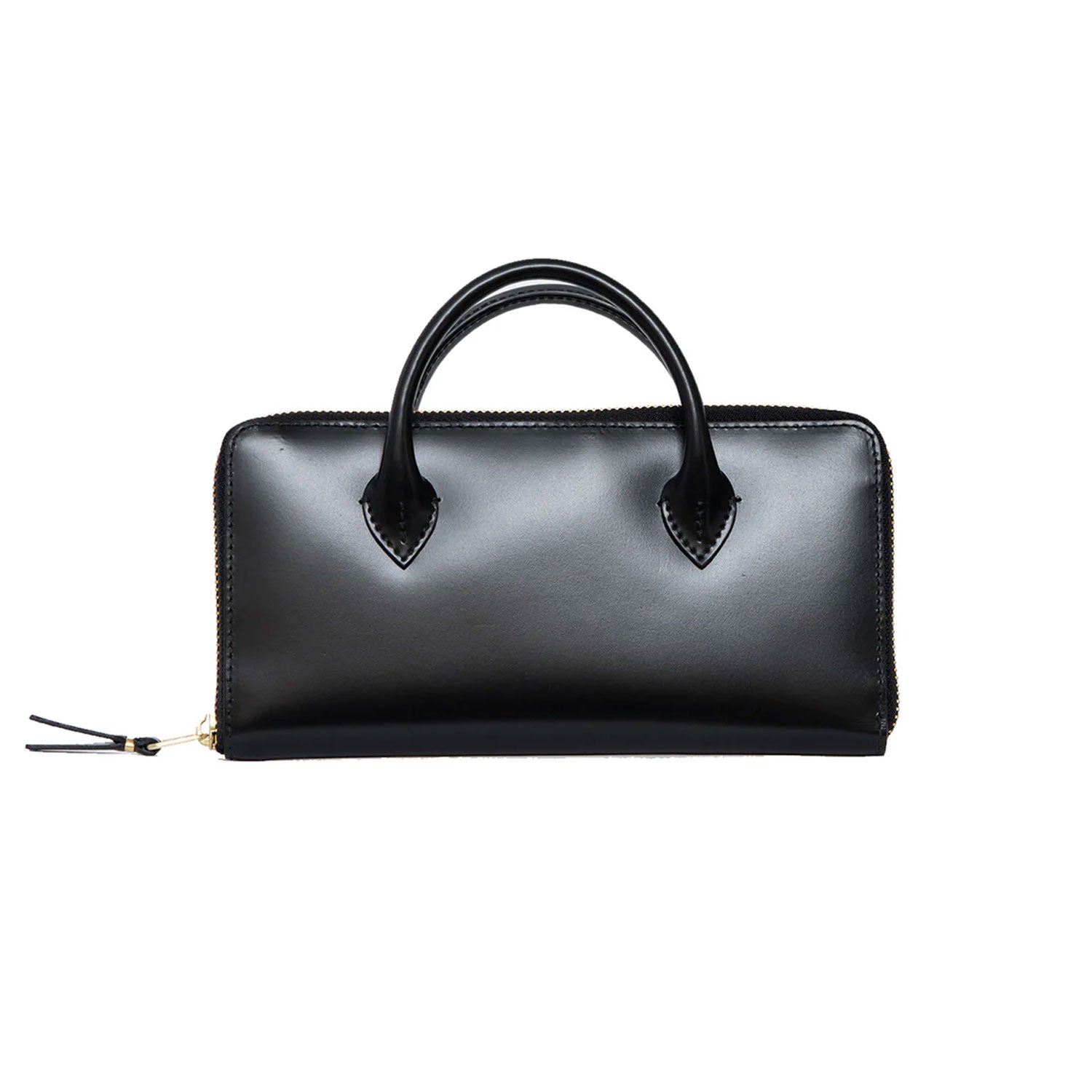 Handle Wallet Long Zip Around Wallet With Handle -BLACK- – THEMARKET