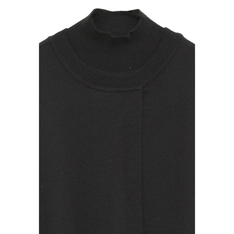 CAPE SET KNIT TOPS -BLACK-