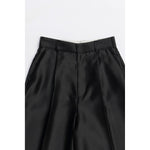Organza Bermuda Pants-BLACK-