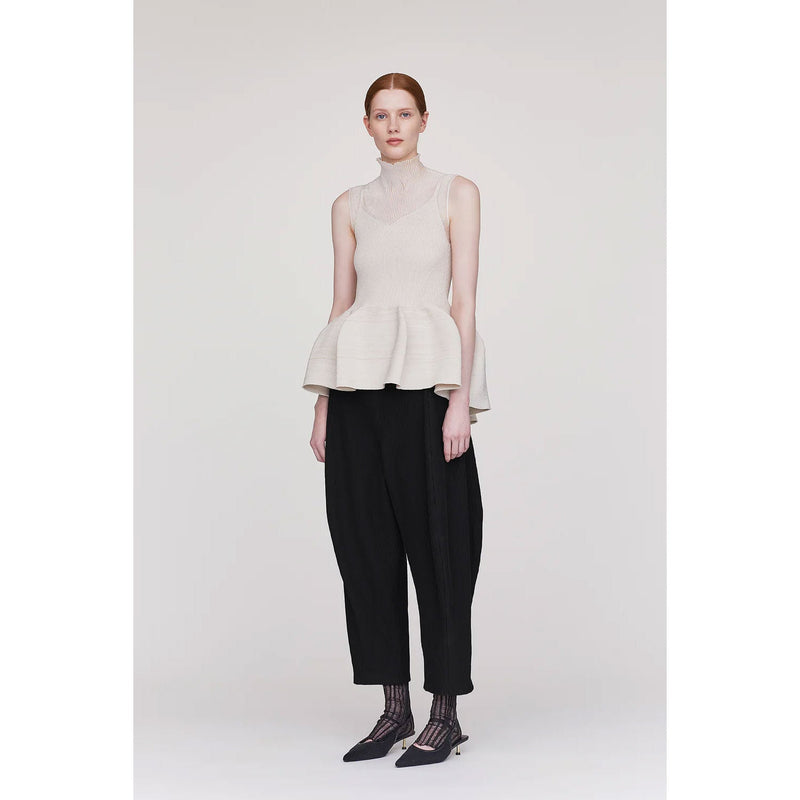 SOFT HYPHA CURVED PANTS-BLACK-