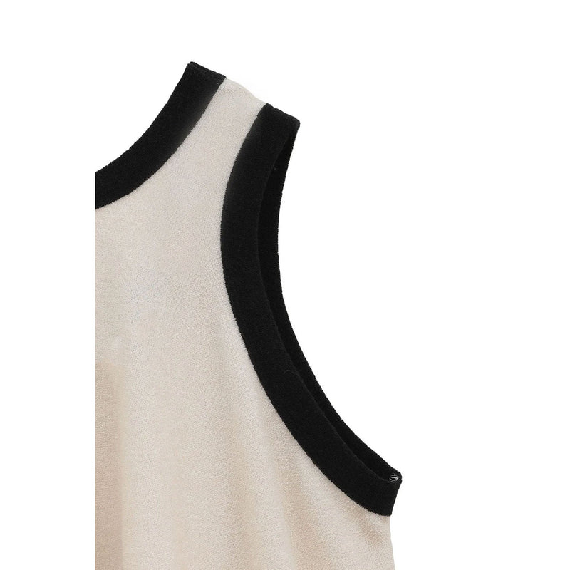 PILE FLARE TANK TOPS -BROWN-