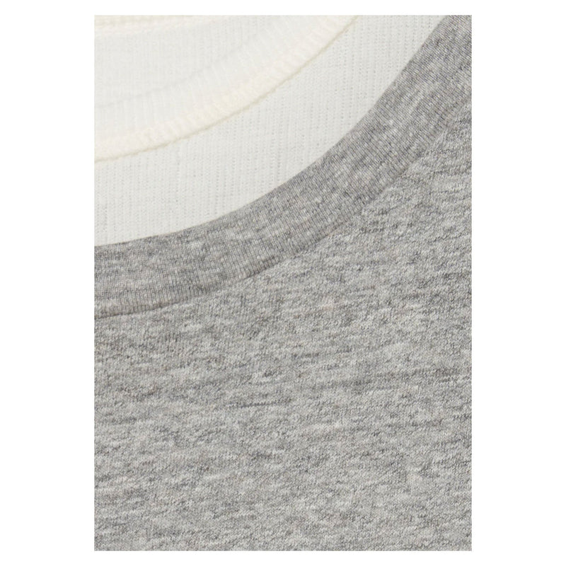 Plating Rib Layered Tee -WHITE×LT.GREY-