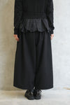 ウールエステルクロスパンツ-BLACK-