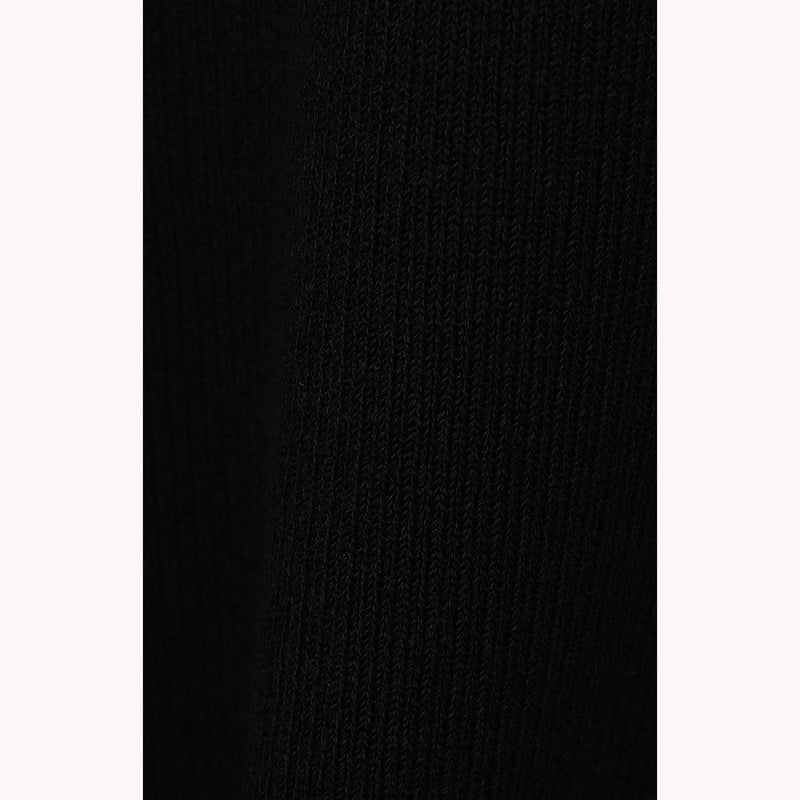 SQUARE SLEEVE KNIT TOPS -BLACK-