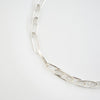 HALF ROUNDED CHAIN NECKLACE -SILVER-
