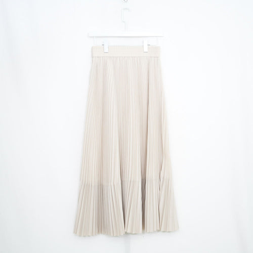 TAFFETA X ECO-LEATHER PLEATED SKIRT