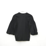 シャーリングバルーンスリーブTOPS-WHITE-