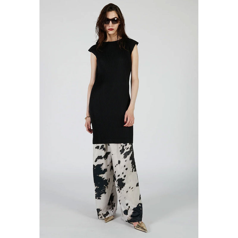 Pleated Dress-BLACK-