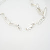 HALF ROUNDED CHAIN NECKLACE -SILVER-