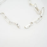 HALF ROUNDED CHAIN NECKLACE -SILVER-