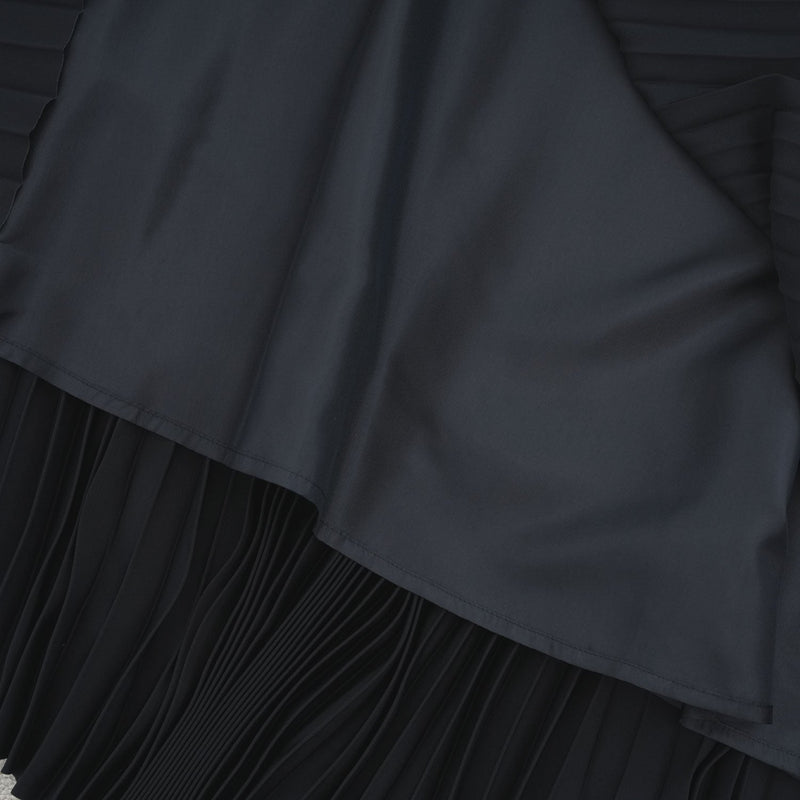 TAFFETA PLEATED SKIRT-CREAM-