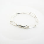 HALF ROUNDED CHAIN BRACELET -SILVER-