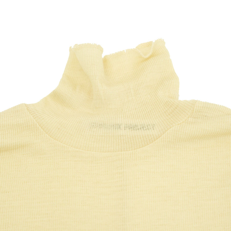 Pure Merino Wool Turtleneck Top -BLACK-