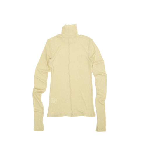 Pure Merino Wool Turtleneck Top -IVORY-