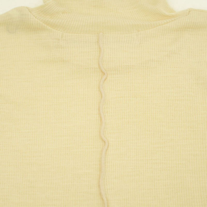 Pure Merino Wool Turtleneck Top -GRAY-