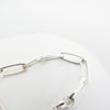 HALF ROUNDED CHAIN BRACELET -SILVER-