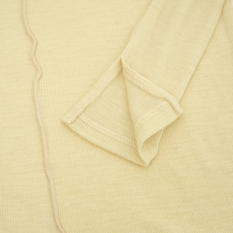 Pure Merino Wool Turtleneck Top -GRAY-