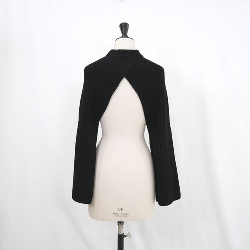 RIBBED KNIT WOOL SHRUG
