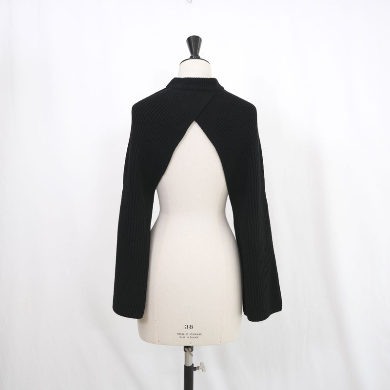RIBBED KNIT WOOL SHRUG