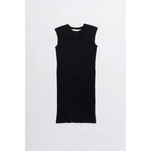 Pleated Dress-BLACK-