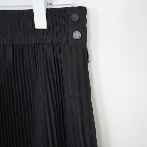 TAFFETA X ECO-LEATHER PLEATED SKIRT