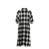 T/W OMBRE CHECK BALLOON SLEEVE DRESS-BEIGE-