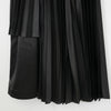エステルサテンプリーツスカート-BLACK-