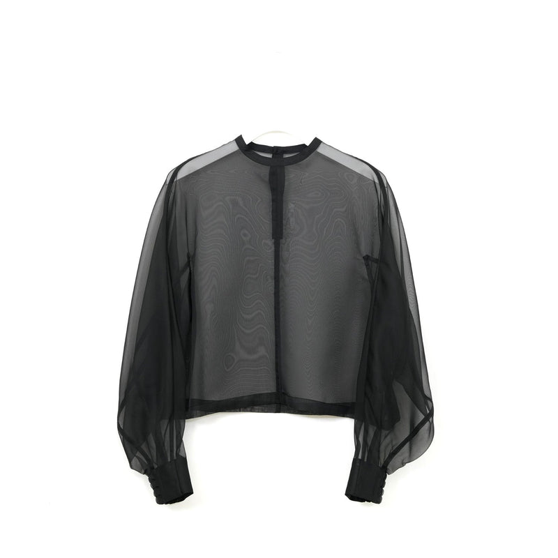 SHEER BLOUSE-BLACK-