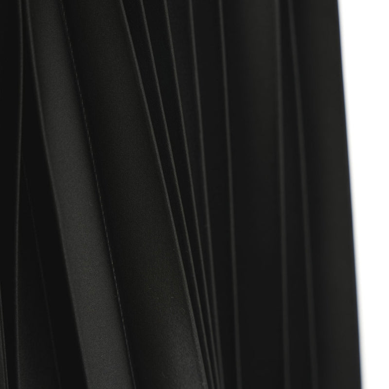 エステルサテンプリーツスカート-BLACK-