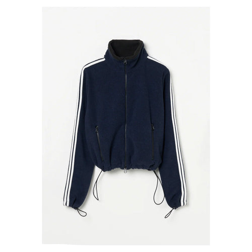 Fleece Tight Fit Track Jacket -NAVY-