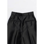 Organza Bermuda Pants-BLACK-